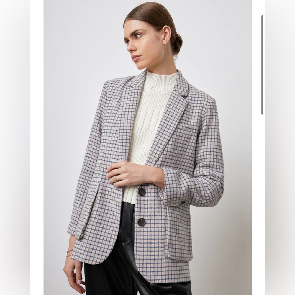- Rails checkered oversized wool blazer